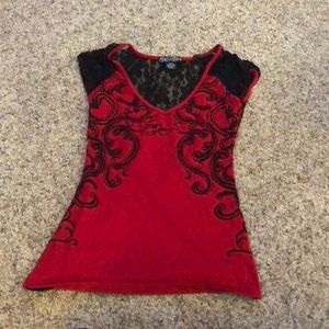 Red backless top